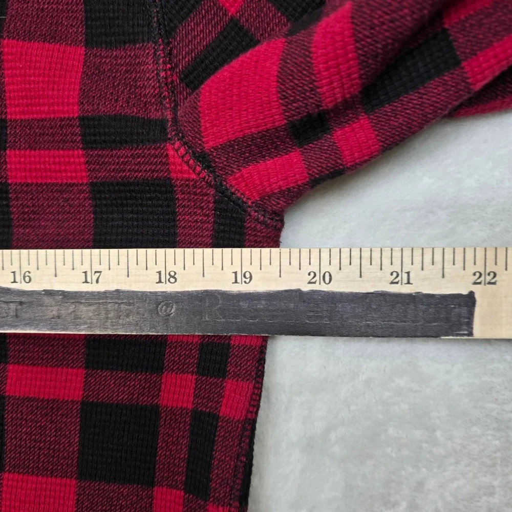 Polo Ralph Lauren Thermal Shirt Mens Medium Red‎ Black Plaid Sleepwear